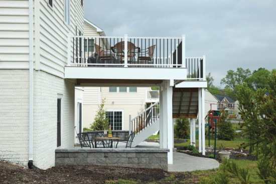 Adding dry space underneath an elevated deck is an easy upsell, whether the deck is a relatively small one or a larger, multi-level structure.