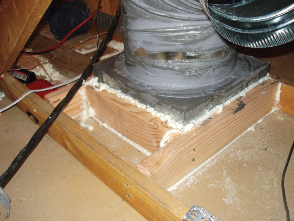 All adjustable elbows that are installed anywhere there is a planned deviation from a straight run of flexible ductwork are taped, secured, and coated "nickel-thick" with mastic and left ready for flexible duct installation after curing.