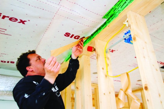 Care was taken to seal all the seams at wall-to-ceiling intersections ...