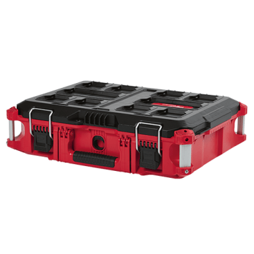 The Packout Tool Box is made with impact resistant polymers and metal reinforced corners which provides 75lbs of weight capacity. The lid is IP65 rated with a weather seal to keep out rain and jobsite debris. Size 22”Lx16Wx6-5/8”H. Weight: 10 lbs. Item Number: 48-22-8425 ($79.99)