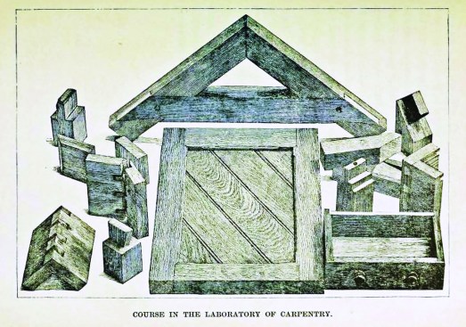 The lesson, which starts with the student’s shop drawings of the object to be made, brings together the “three great powers”—observation, reflection, and action.