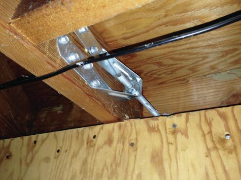 Multiple DTT2 tension ties were specified by the engineer for the ledgers at each deck level to help resist lateral loads.
