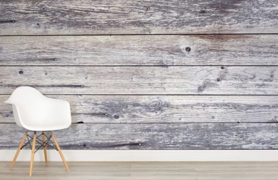 Murals Wallpaper in Gray Plank