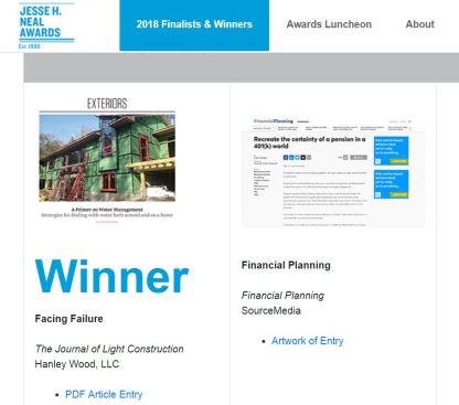 Best Technical Content - Jesse H. Neal Awards