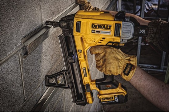 I got a chance to try out the 20V MAX Cordless Brushless Concrete Nailer DCN890, which features a fly-wheel design - it's fully battery-powered, so no 22 calliber charges or gas to deal with. According to DeWalt it provides up to 600 shots per charge using a 5.0Ah DEWALT battery, driving 3/4” .102 fasteners into concrete. Cost: Kitted (includes 2 5.0 Ah batteries): $749; $599 for the bare tool. 