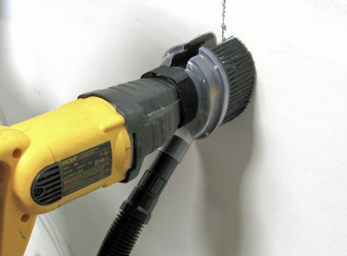 Capture lead dust at the source using vacuum-attached power tools. If a tool wasnât engineered at the factory for dust-collection, aftermarket manufacturers, such as Dustless Technologies (maker of the recip saw attachment shown here) might be able to provide a retrofit dust shroud.