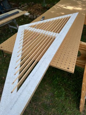 After routing the mortises, the author ripped louvers so they are flush to the back, providing a flat surface to which bug screen can be attached. 