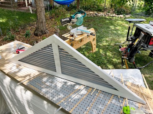 A steeper mortise angle and wider louvers would provide more weather protection, but in this case the finished vent would be installed under a wide rake overhang, which offered enough protection from the elements. 