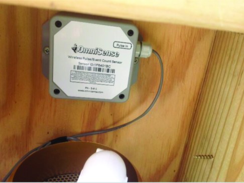 A pulse counter counted the bucket tips, keeping a running total of the drain’s performance.