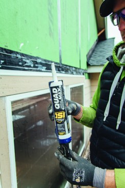 LP’s instructions call for an ASTM-C90 minimum Class 25 sealant; the author uses OSI’s Quad Max.