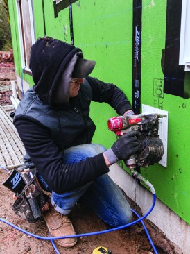 Diamond Kote mounting blocks make quick work of providing a weathertight penetration for exterior outlets.