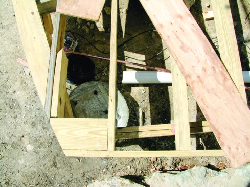 Figure 3. Careful planning meant that some footings could share loads from both the deck and the pergola.