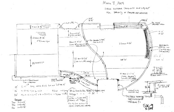 Figure 5. A hand sketch helped the author plan decking quantities with minimal waste. 