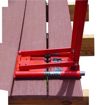 Figure 11. The Tiger Jaw is designed to snug boards onto hidden fasteners.