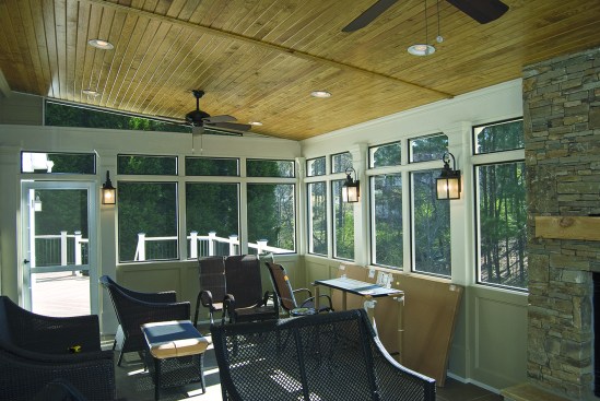 Figure 3. Complex projects like this screen room begin to look more like remodeling than deck building. A stable of good subs enables the author to take on a wide range of jobs. 