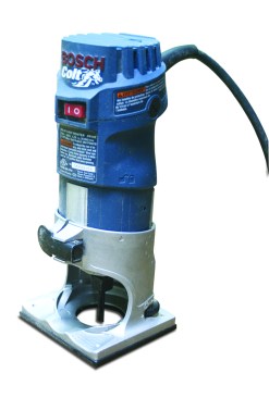Figure 3. Laminate trimmers are handy for light work such as easing the ends of decking boards.