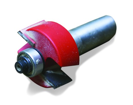 Figure 5. The bearing on a rabbet bit is smaller than the cutter diameter. 