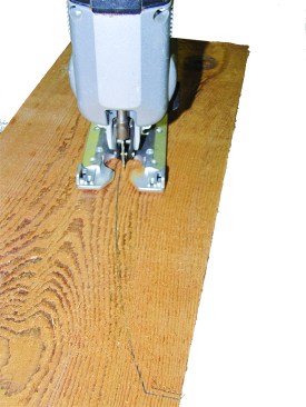 Figure 9. On thick material, trace the pattern onto the workpiece and cut to within 1⁄8 inch of the layout line with a jigsaw before using a router.