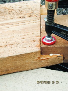 Figure 18. Glue and clamp a lap joint together. 
