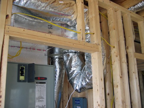 Wrong. Keep ducts as straight as possible. A 90-degree turn is the smallest any bend should be; bends should not look like this.