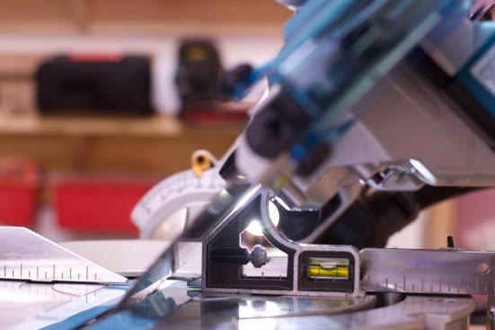 On some saws, you have to set the 45° stop independently. A combination square works well.