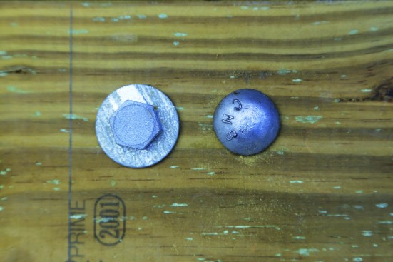 Carriage (cap head) bolts are not permitted fasteners. The cap-type head has 30% less surface area than a 1/2-inch bolt washer.