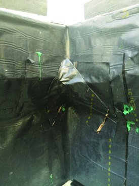 There were areas where the membrane had been lapped in the wrong order.