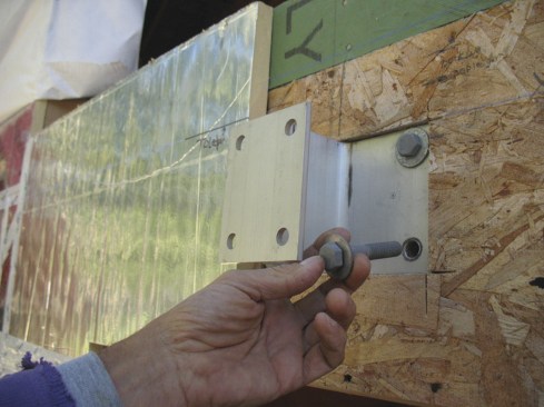 Made of solid aluminum, Maine Deck Brackets also create a structurally sound method of keeping water away from the house and ledger.