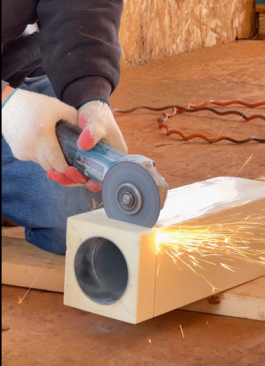 The ResinArt porch posts come in standard sizes, and most of the columns required size modifications on site.