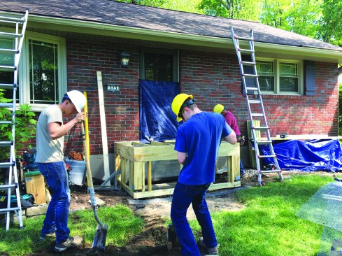 To keep rodents from burrowing under the enclosed porch, 12-inch-wide strips of diamond lath were nailed to the bottom of the framing and buried in the ground before the plywood sheathing was installed.