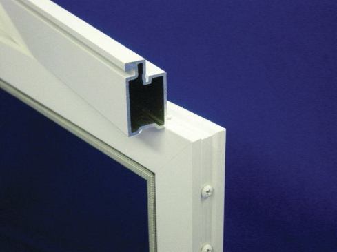 The aluminum frames for Connecticut Screen Works’ commercial-grade panels have a .067-inch wall thickness and a 1-inch by 1 3/4-inch profile. The panels can be ordered in either fully-assembled or KD versions to fit openings as large as 16 feet by 16 feet.