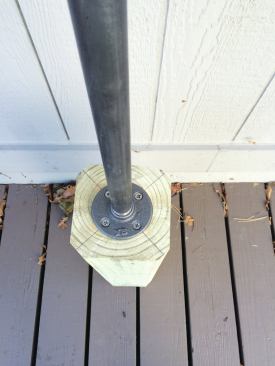 The corners of the post are beveled so they can't catch on the sides of the hole. 