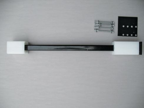 Vinylast’s Plumb Perfect post and blocks are sold separately from the mounting kit, which includes a reinforcing base plate and four bolts.