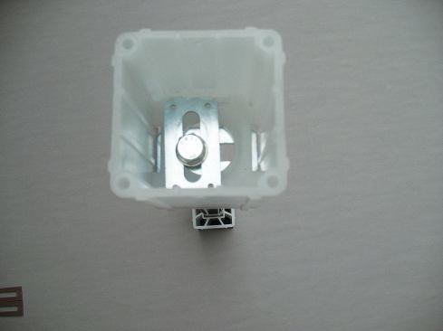 The top block on the Plumb Perfect post is adjustable up to 7/16 inch in any direction to account for the post being out of plumb, even after a post sleeve has been slid over the post.