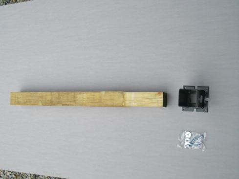 The Fiberon Post Sleeve Surface Mount kit comes with a heavy steel post box and plate, a rabbeted 4x4 post, and a concrete anchoring kit.