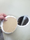 A little less angle is better than too much as the mud buildup can make it hard for the piece to fit in flush with the surface.