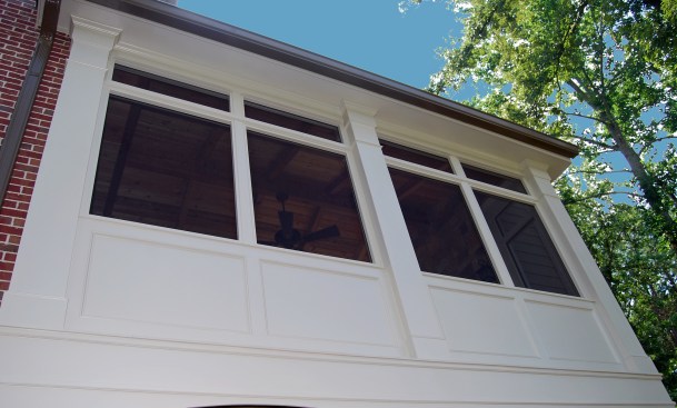 Because cellular PVC won’t wick moisture up from decking, concrete, stone, or tile floors, it's well-suited for base trim on porch projects. Here, PVC sheet stock was used to build the solid porch knee walls, since it can't bleed tannins or rot if water finds its way inside the wall cavity. 