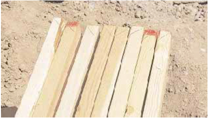 The setup for the longest jacks. Similar setups would be required for each of the five jack lengths in the example roof.