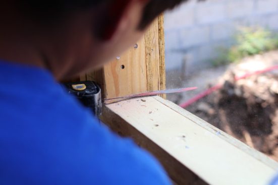 Then we sawzalled out a small chunk so we could add shims below.