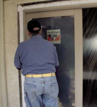 Because of the way the door is flashed, the installation is waterproof even before casings are added.