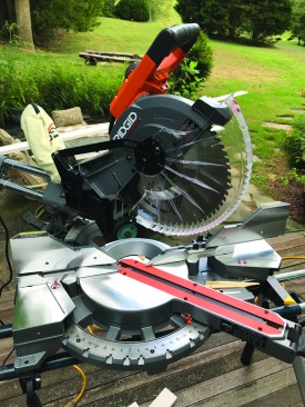 Ridgid’s value-priced R4221 is capable of cutting 67-degree miters both to the right and to the left—best in class.