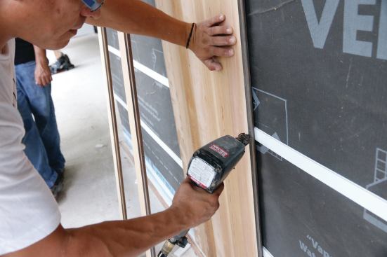 When used with vertical siding, the Coroplast sheets must be ripped across their 4-foot width and attached so that the flutes run vertically.