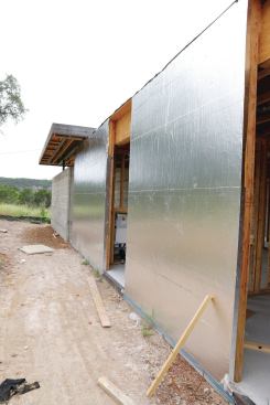 Its aluminum outer layer helps the peel-and-stick WRB Aluma Flash withstand UV rays almost indefinitely.