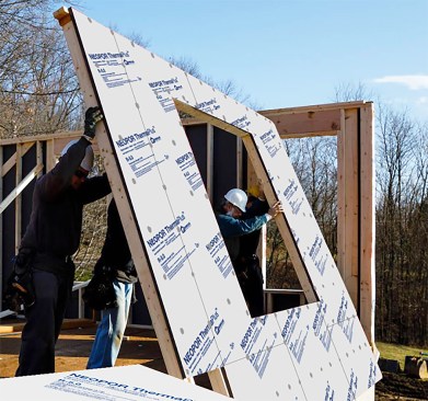 Neopor rigid foam panels from BASF offer a low-carbon alternative for continuous exterior insulation.