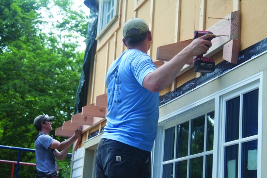 Then the whole assembly was screwed to the house wall.