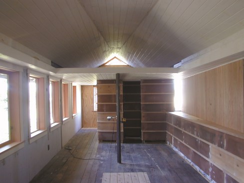 Windows feature original framing and maintain the rhythm of the openings along the south wall.