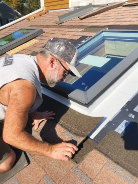 When I reinstalled the lowest shingle course, I used the shingles that I had carefully removed previously, because they hadn’t been cut or damaged.
