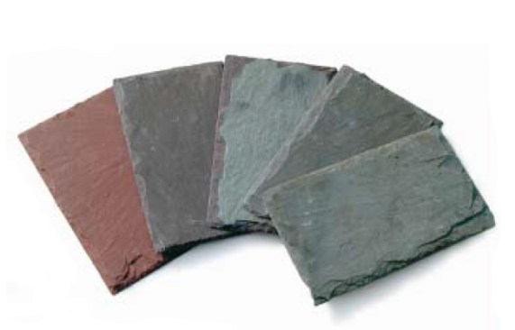 Slate’s natural color varies from a subtle range of blacks and bluegrays to striking shades of green, purple, and red. Quarries still in operation can often supply a close or exact match, while some colors are available only as salvage from old buildings.