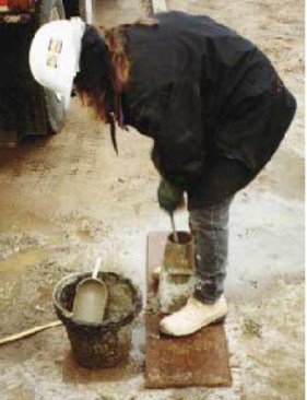 Although few residential contractors use them, slump tests ensure that the concrete coming out of the truck is not too wet.
