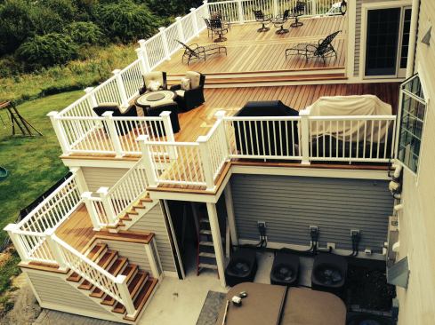 The finished garage-top deck covers 1,100 square feet.